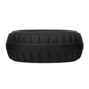 Rimba – Siliconen Cockring met Bandenmotief - Zwart-Erotiekvoordeel.nl