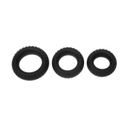 Rimba – Siliconen Cockring met Bandenmotief - Zwart-Erotiekvoordeel.nl