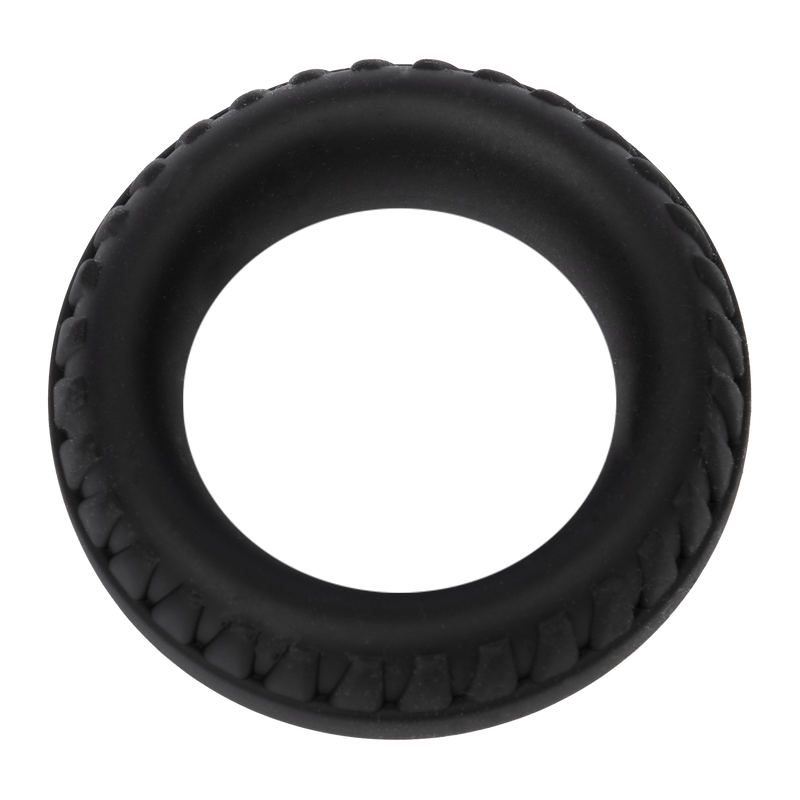 Rimba – Siliconen Cockring met Bandenmotief - Zwart-Erotiekvoordeel.nl