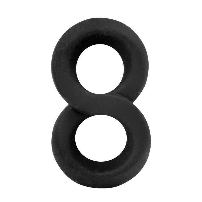 Rimba - Siliconen 8-vormige ring - Zwart-Erotiekvoordeel.nl