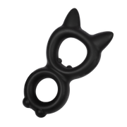 Rimba - Siliconen Kitty 8-vormige Cockring - Zwart-Erotiekvoordeel.nl