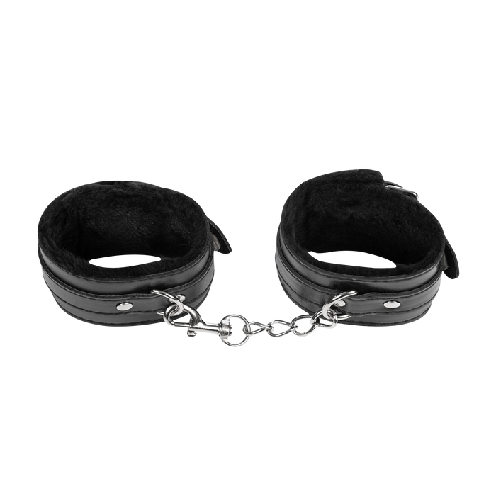TieMeUp - Boeien imitatieleder - Zachte bontvoering - Zwart-Erotiekvoordeel.nl