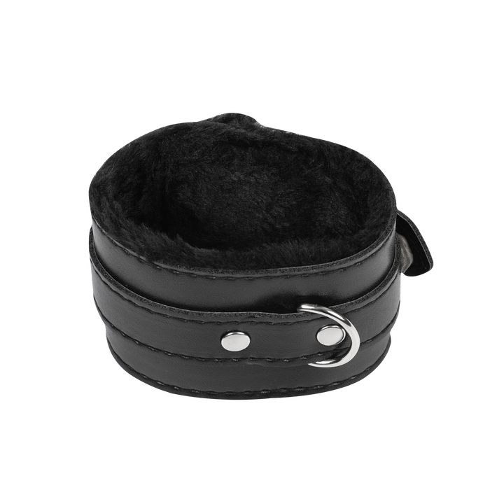 TieMeUp - Boeien imitatieleder - Zachte bontvoering - Zwart-Erotiekvoordeel.nl