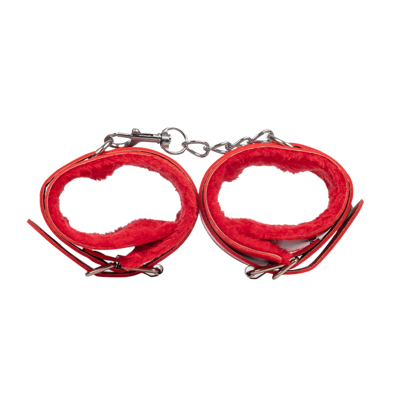 TieMeUp - Boeien imitatieleder - Zachte bontvoering - Rood-Erotiekvoordeel.nl