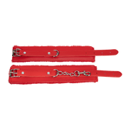 TieMeUp - Boeien imitatieleder - Zachte bontvoering - Rood-Erotiekvoordeel.nl