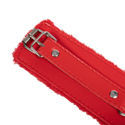 TieMeUp - Boeien imitatieleder - Zachte bontvoering - Rood-Erotiekvoordeel.nl