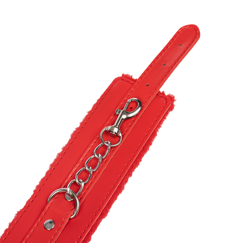 TieMeUp - Boeien imitatieleder - Zachte bontvoering - Rood-Erotiekvoordeel.nl