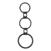 Rimba - Triple Cockring Rubber - Zwart-Erotiekvoordeel.nl