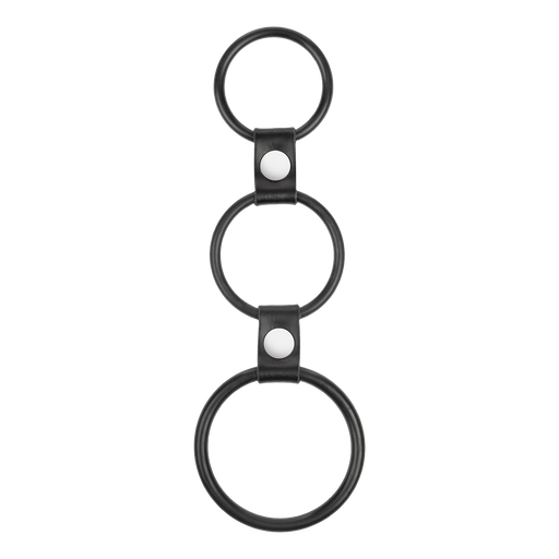 Rimba - Triple Cockring Rubber - Zwart-Erotiekvoordeel.nl