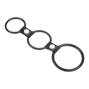 Rimba - Triple Cockring Rubber - Zwart-Erotiekvoordeel.nl