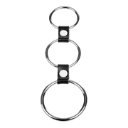 Rimba - Triple Cockring Metaal - Zwart-Erotiekvoordeel.nl