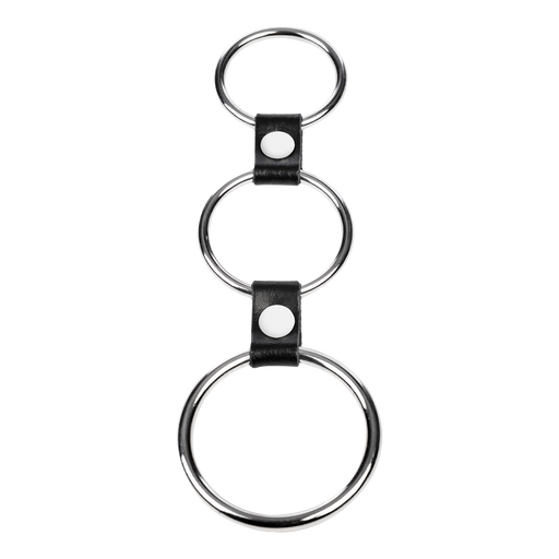 Rimba - Triple Cockring Metaal - Zwart-Erotiekvoordeel.nl