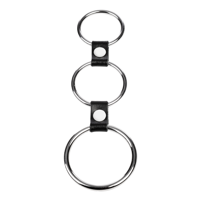 Rimba - Triple Cockring Metaal - Zwart-Erotiekvoordeel.nl