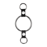 Rimba - Penisring met bevestigingsringen - Zilver & Zwart-Erotiekvoordeel.nl