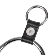 Rimba - Penisring met bevestigingsringen - Zilver & Zwart-Erotiekvoordeel.nl