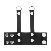 Rimba - Lederen ballstretcher met Riempjes voor Gewichten of Leiband - Zwart-Erotiekvoordeel.nl