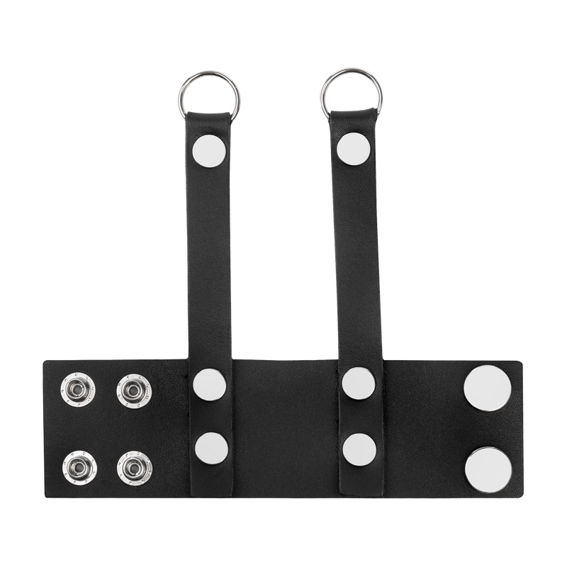 Rimba - Lederen ballstretcher met Riempjes voor Gewichten of Leiband - Zwart-Erotiekvoordeel.nl