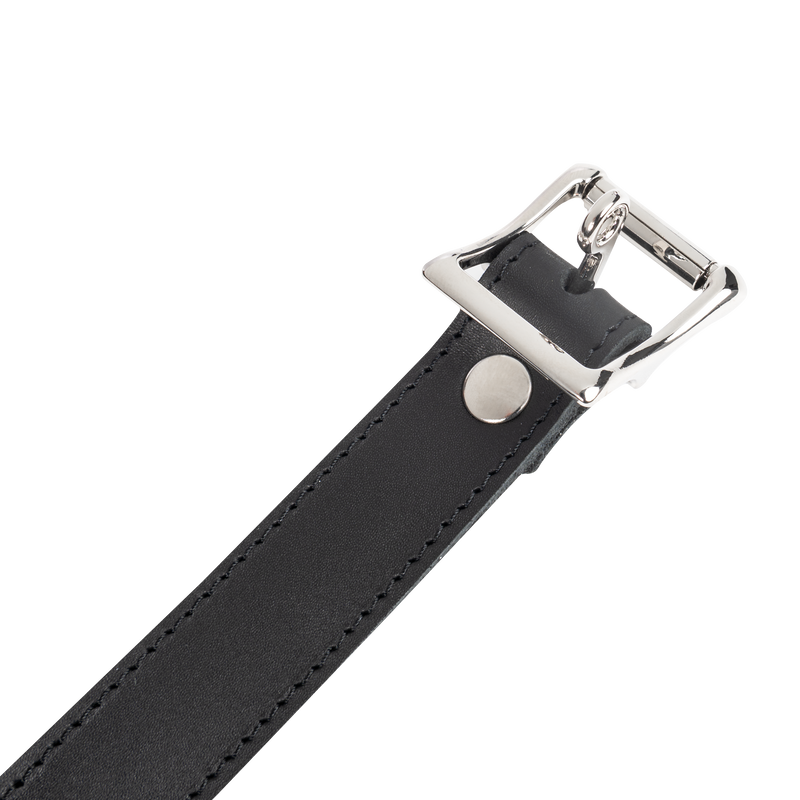 Rimba - Lederen Halsband met Hangslotsluiting - Zwart-Erotiekvoordeel.nl