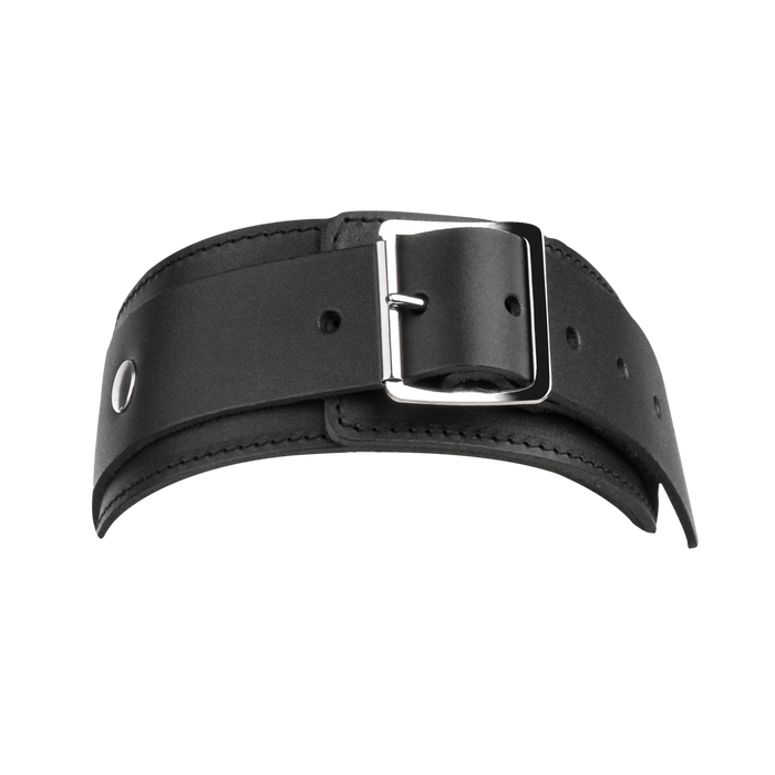 Rimba - Lederen Halsband met Dubbele D-ring - Zwart-Erotiekvoordeel.nl