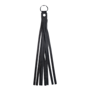 Rimba - Lederen Suède Halsband met Afneembare Flogger - Zwart-Erotiekvoordeel.nl