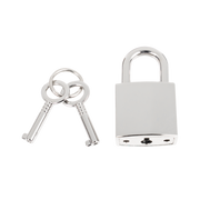 Rimba - Lederen Wurghalsband met Hangslot - Zwart & Zilver-Erotiekvoordeel.nl