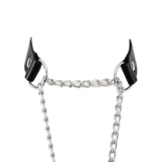 Rimba - Lederen Wurghalsband met Hangslot - Zwart & Zilver-Erotiekvoordeel.nl