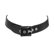 Rimba - Lederen Hoofdharnas met Collar en Neushaak - Zwart-Erotiekvoordeel.nl