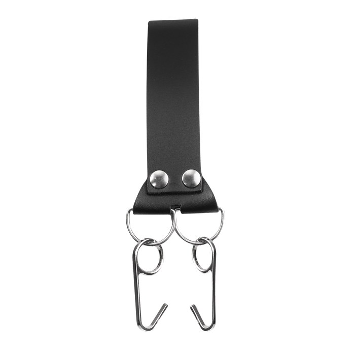 Rimba - Lederen Hoofdharnas met Collar en Neushaak - Zwart-Erotiekvoordeel.nl