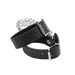 Rimba - Lederen Handboeien met Afneembare Ketting - Zwart/Zilver-Erotiekvoordeel.nl
