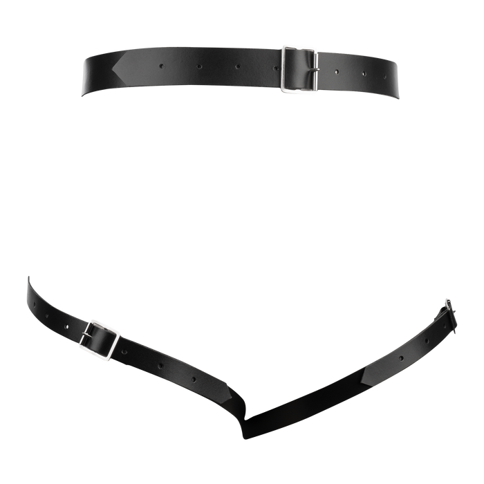 Rimba - Lederen Bondage Taille Harnas - Zwart-Erotiekvoordeel.nl