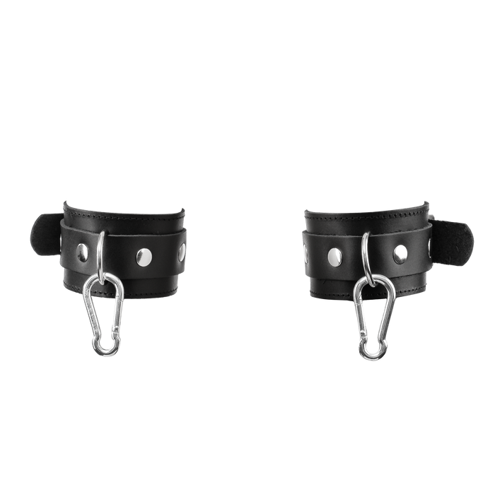 Rimba - Luxe Lederen Bondageharnas met Boeien - Zwart-Erotiekvoordeel.nl