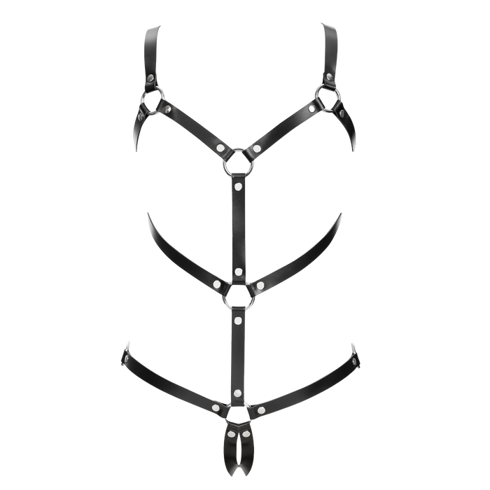 Rimba Bondage Play - Lederen Body Harnas - Zwart-Erotiekvoordeel.nl