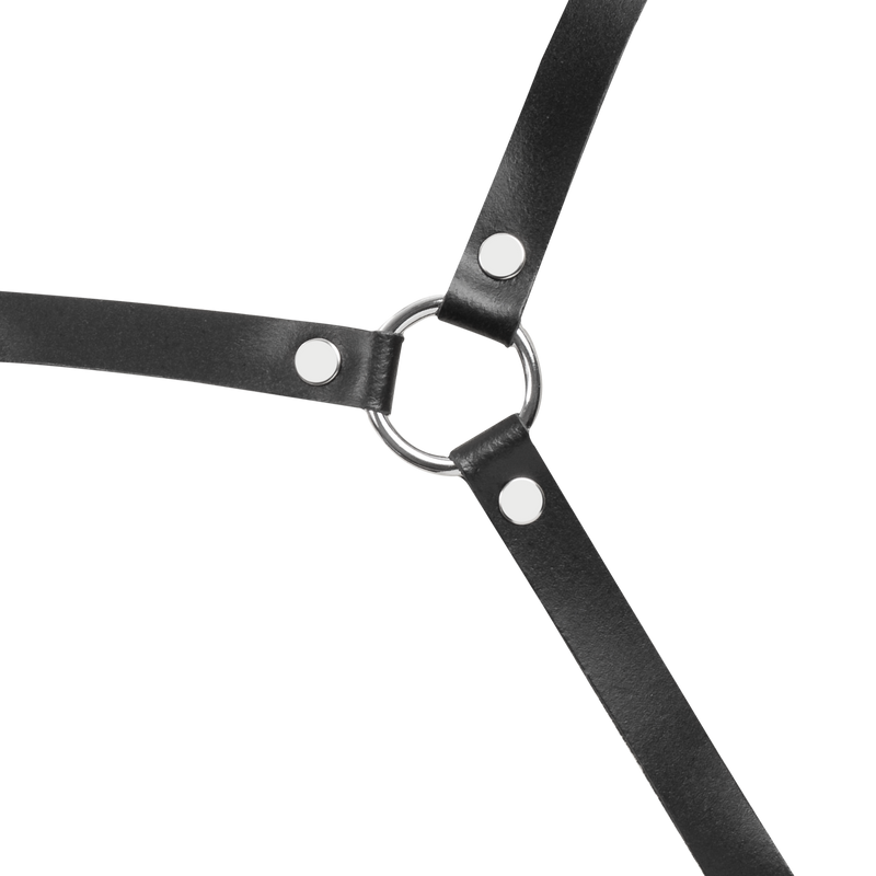 Rimba Bondage Play - Lederen Body Harnas - Zwart-Erotiekvoordeel.nl