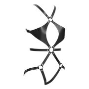 Rimba Bondage Play - Lederen Body Harnas met Cups - Zwart-Erotiekvoordeel.nl