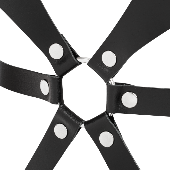 Rimba Bondage Play - Lederen Body Harnas met Cups - Zwart-Erotiekvoordeel.nl