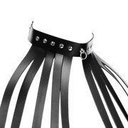 Rimba - Lederen Borstharnas met Halsband - Zwart-Erotiekvoordeel.nl