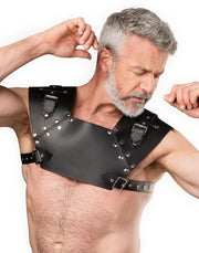 Rimba - Lederen Gladiator Borstharnas - Zwart-Erotiekvoordeel.nl