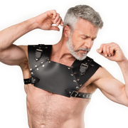 Rimba - Lederen Gladiator Borstharnas - Zwart-Erotiekvoordeel.nl