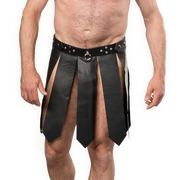 Rimba - Lederen Gladiator Herenrok - Zwart-Erotiekvoordeel.nl