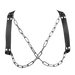 Rimba - Lederen Borstharnas met Kettingen - Zwart/Zilver-Erotiekvoordeel.nl