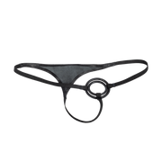 Rimba - Lederen Herenstring met Cockringen - Zwart-Erotiekvoordeel.nl