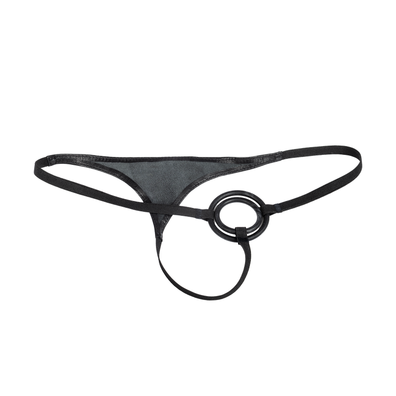 Rimba - Lederen Herenstring met Cockringen - Zwart-Erotiekvoordeel.nl