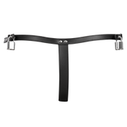 Rimba - Afsluitbare Lederen Damesstring - Zwart-Erotiekvoordeel.nl