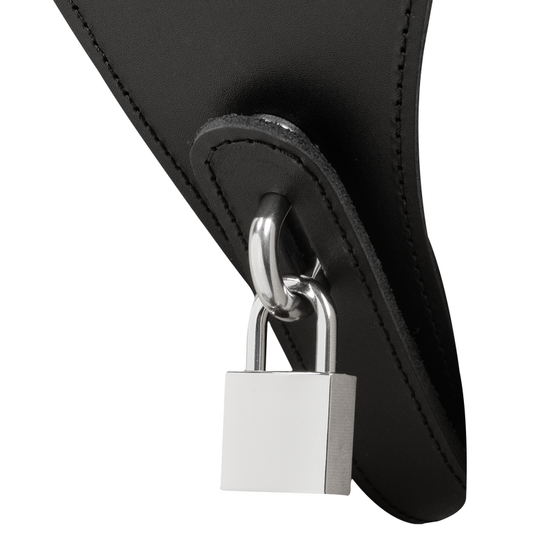 Rimba - Afsluitbare Lederen Damesstring - Zwart-Erotiekvoordeel.nl