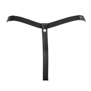 Rimba - Lederen Dames String met Open Kruis - Zwart-Erotiekvoordeel.nl