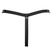 Rimba - Lederen Dames String met Open Kruis - Gedecoreerd met Studs - Zwart-Erotiekvoordeel.nl