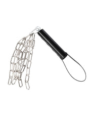 Rimba - Lederen Zweep met Metalen Ketting - Zwart & Zilver-Erotiekvoordeel.nl