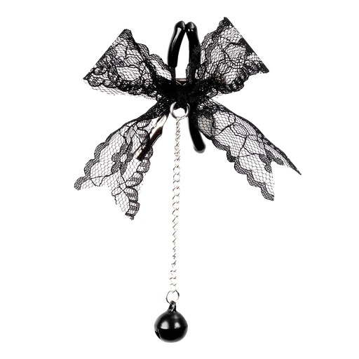 Rimba - Tepelklemmen met Kanten Strik en Belletje - Zwart-Erotiekvoordeel.nl