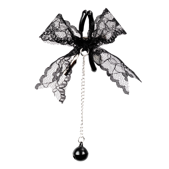 Rimba - Tepelklemmen met Kanten Strik en Belletje - Zwart-Erotiekvoordeel.nl