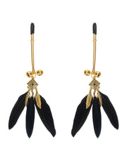 Rimba - Tepelklemmen met Veren - Zwart/Goud-Erotiekvoordeel.nl